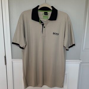 Boss Men's Polo Shirt in Beige and Black